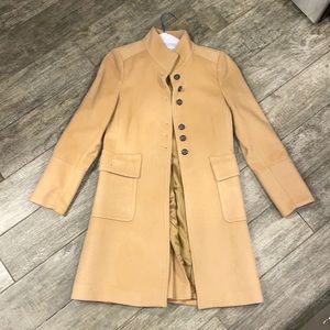 Zara Women’ camel colored coat. Made of wool / angora